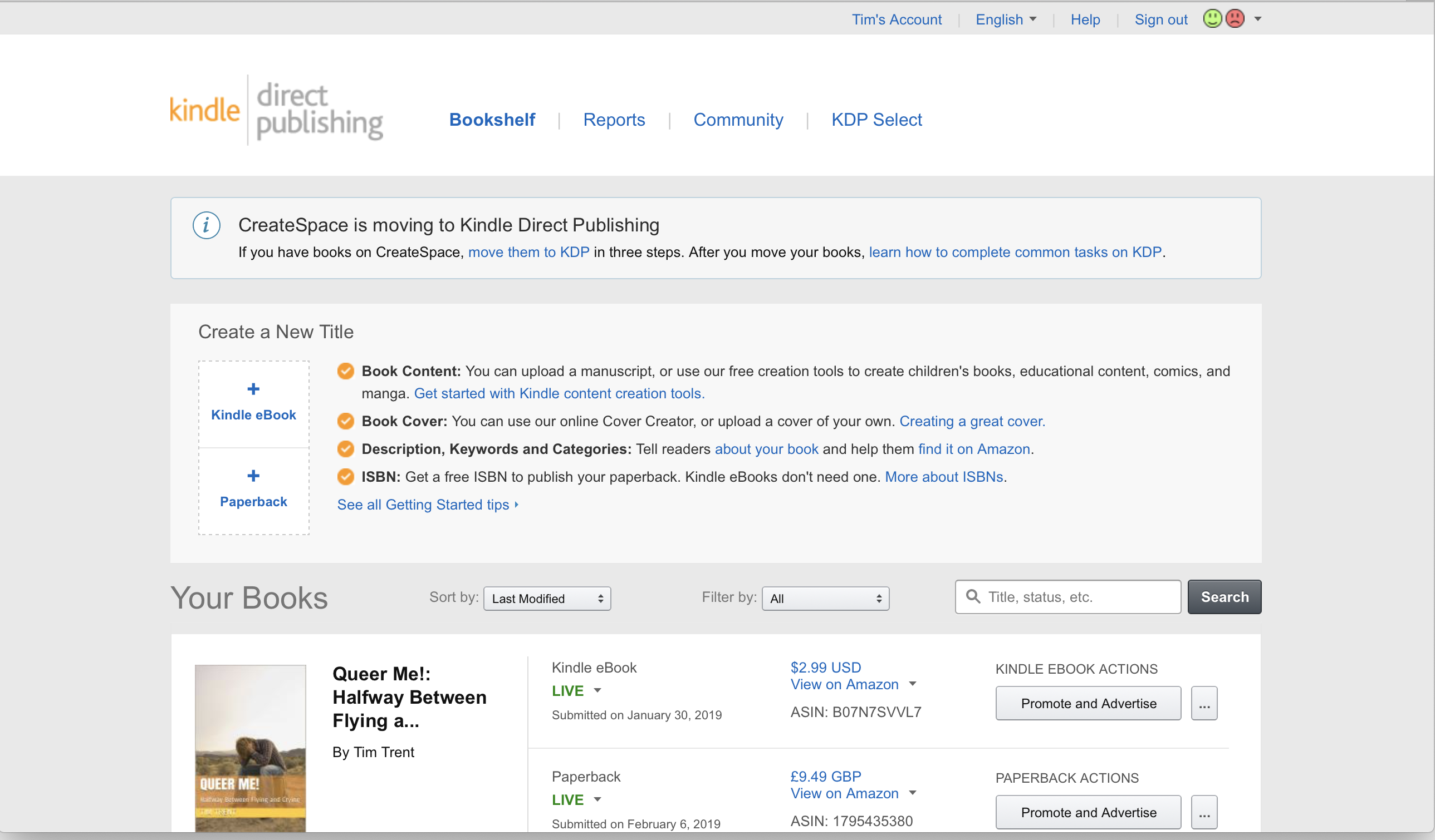 Kindle Direct Publishing Landing Page