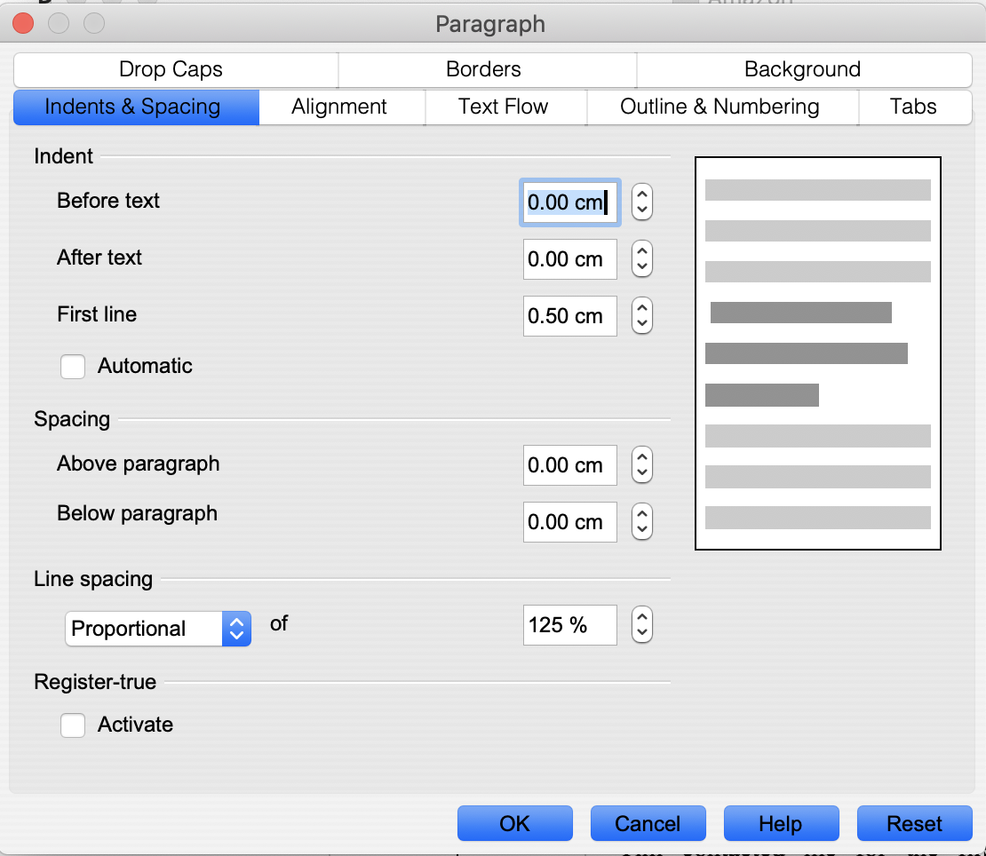 Setting line spacing